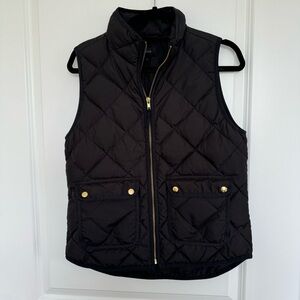 J Crew Black Down Puffer Vest